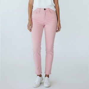 AO.LA Designer Pink High Rise Girlfriend Slim Straight Jeans 28